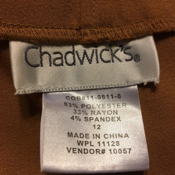 Chadwick’s brown stretch pants slacks 12 - Picture 6 of 6
